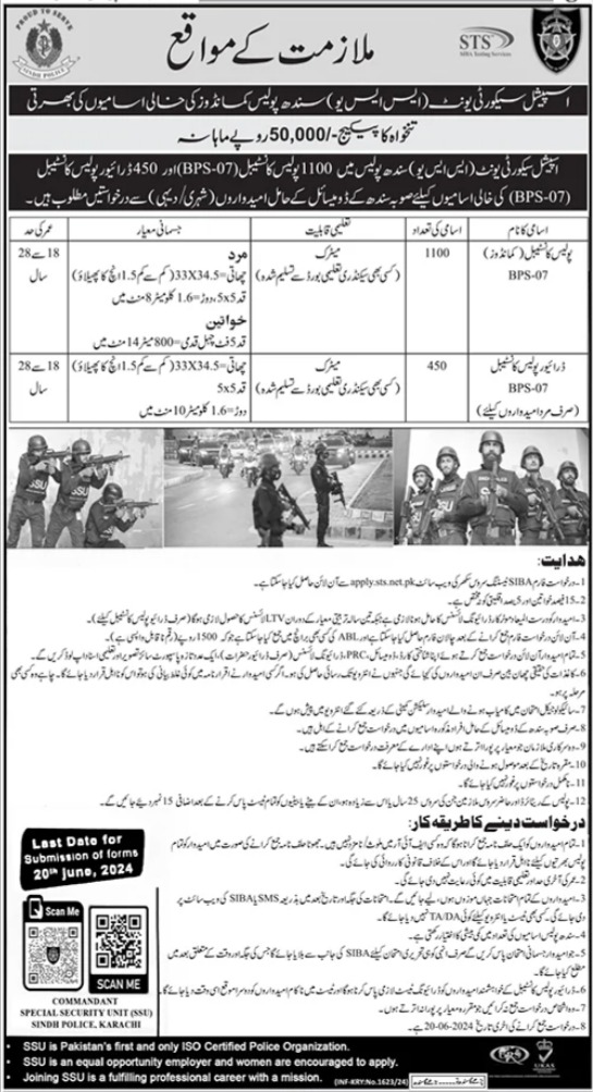 Sindh Police Jobs June 2024