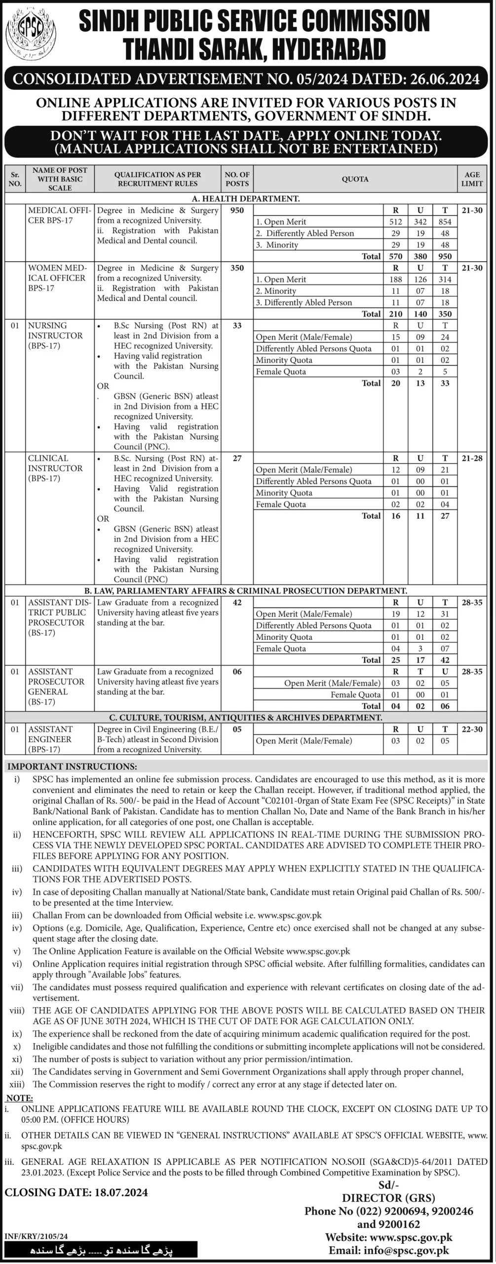 Latest Govt Jobs Sindh Today At Sindh Public Service Commission