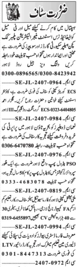 Private Jobs In Pakistan Today For Office Boy
