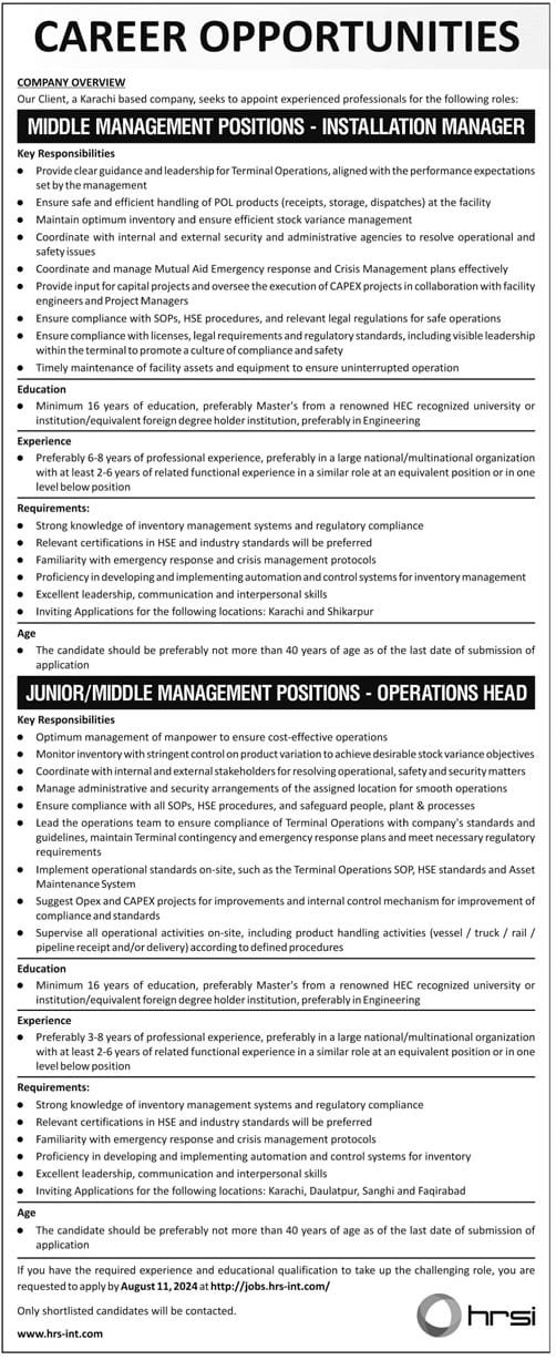 Latest Govt Jobs In Sindh Today For Manager