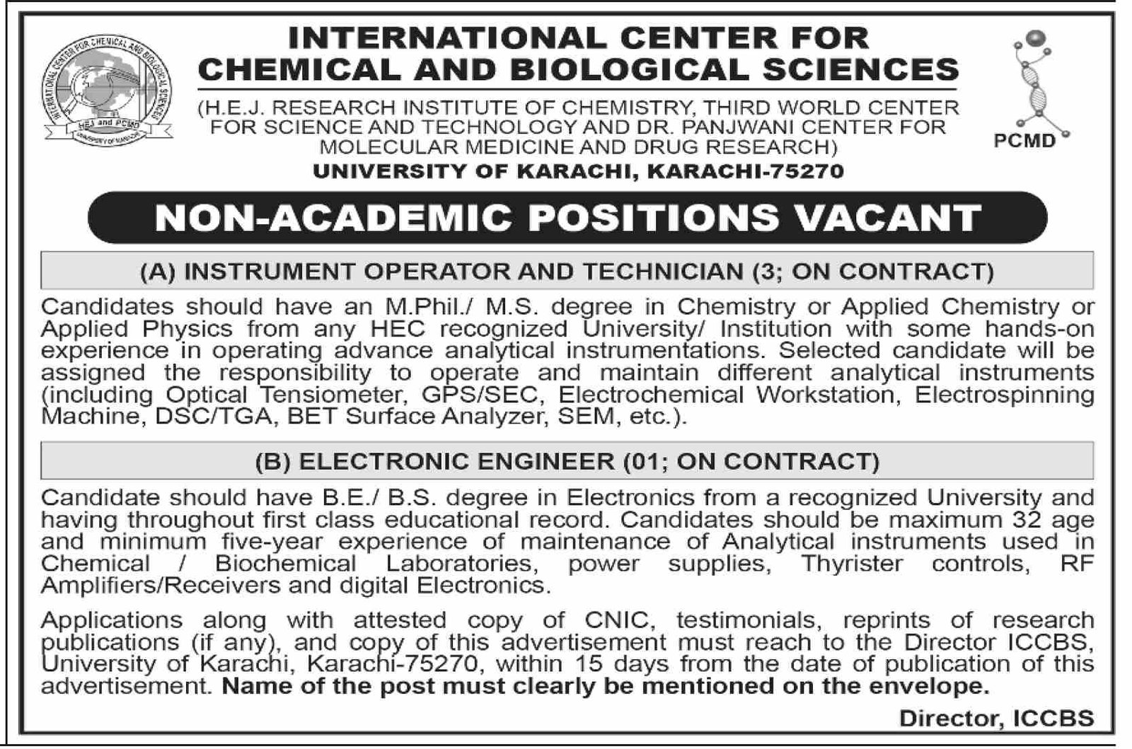 ICCBS University Latest Sindh Govt Jobs