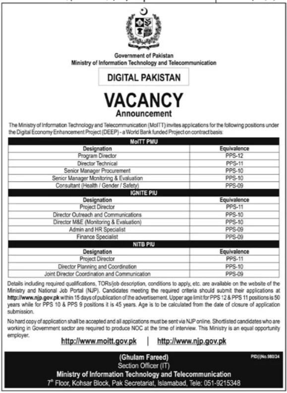 Govt Jobs In Lahore Today Matric Base At Ministry Of Information