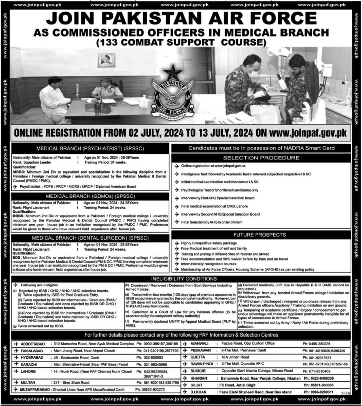 Pakistan Air Force PAF Jobs As Commissioned Officers