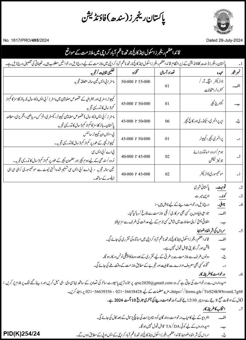 Government Teaching Jobs In Sindh Karachi For Primary Teacher