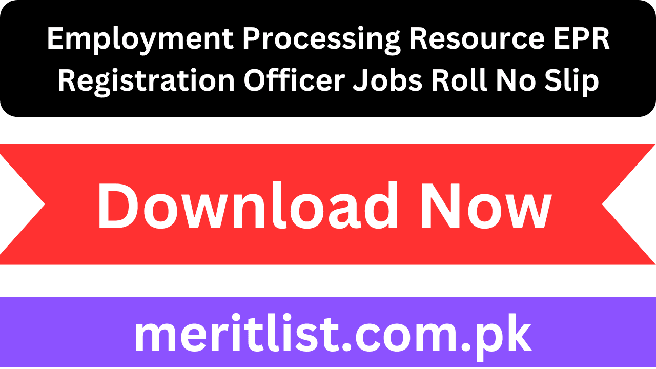 EPR Registration Officer Jobs Roll No Slip