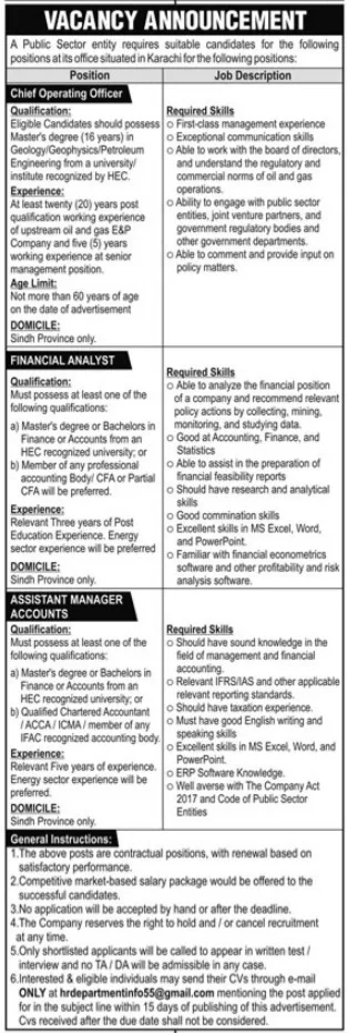 Private Jobs In Karachi Sindh Pakistan Today For Financial Analyst