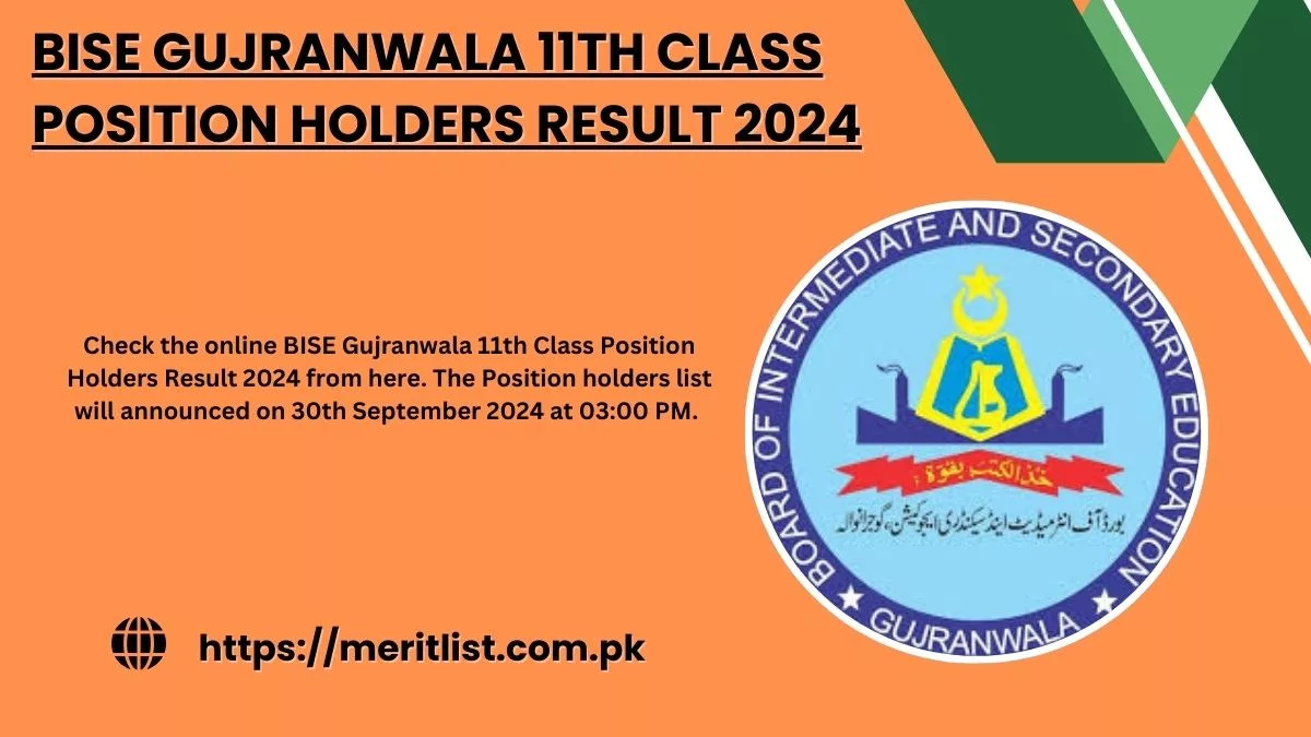 BISE Gujranwala 11th Class Position Holders Result 2024