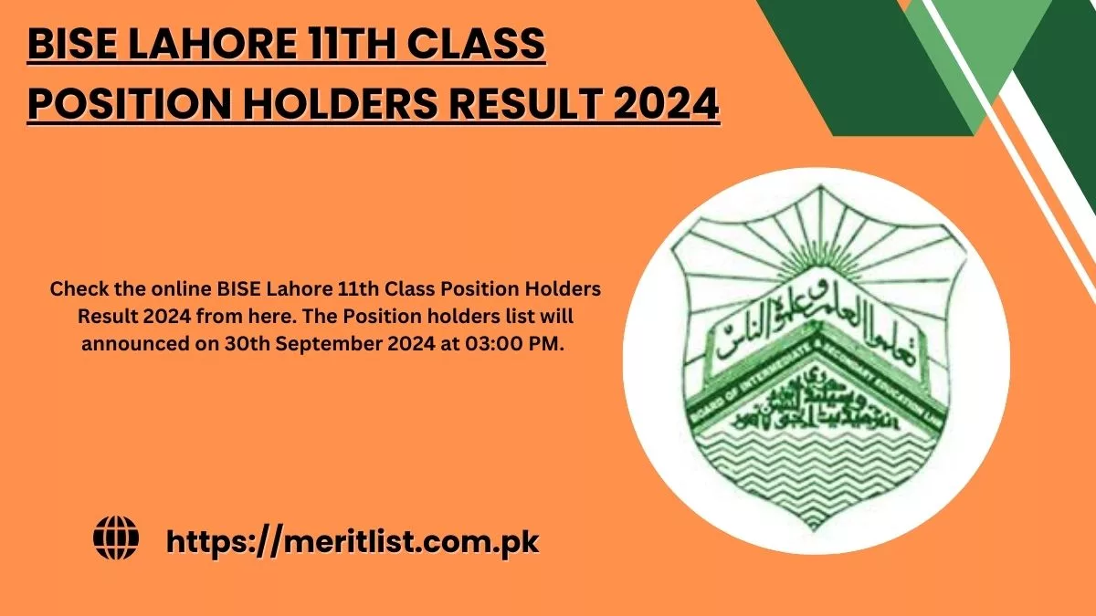 BISE Lahore 11th Class Position Holders Result 2024