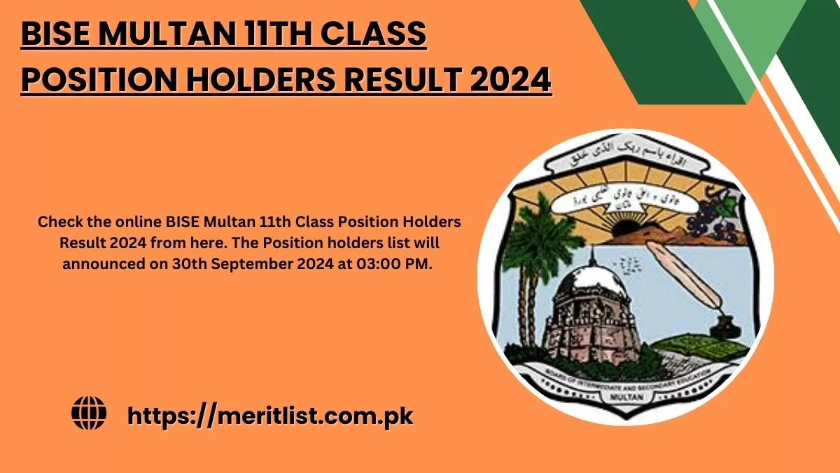 BISE Multan 11th Class Position Holders Result 2024