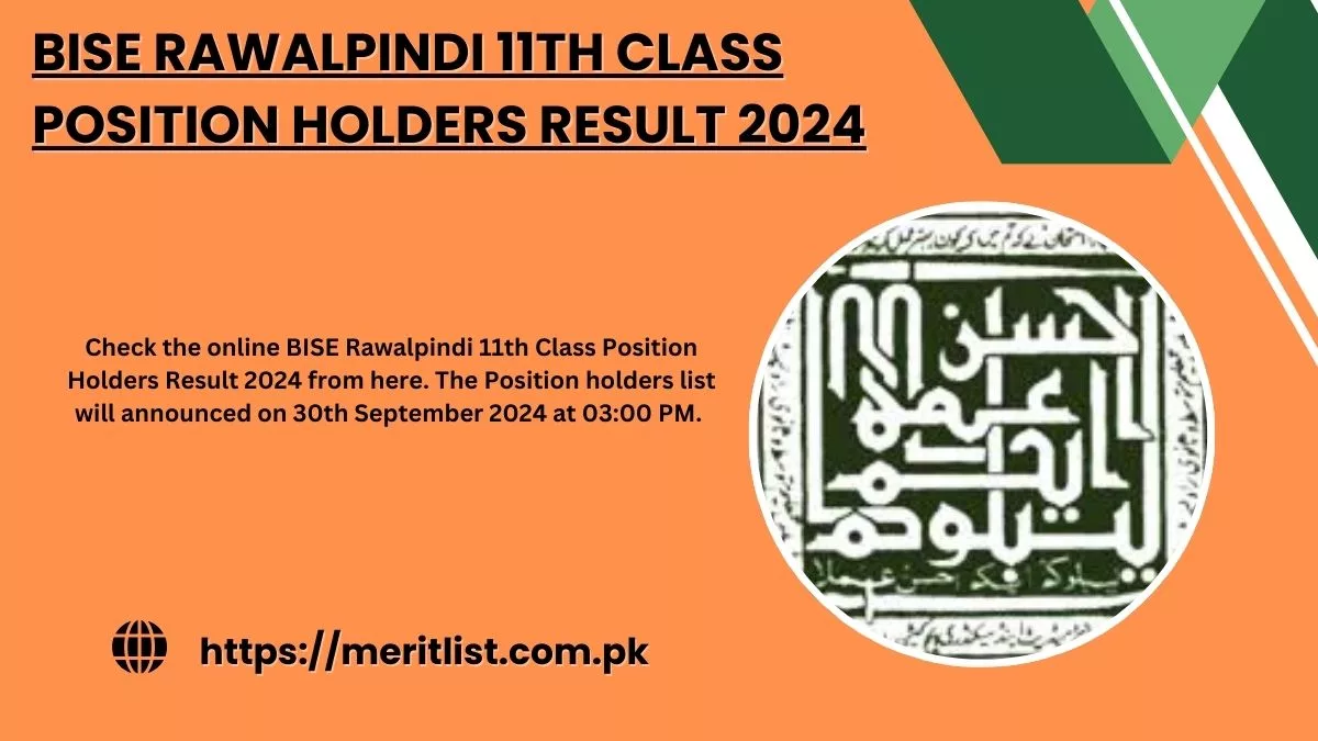 BISE Rawalpindi 11th Class Position Holders Result 2024