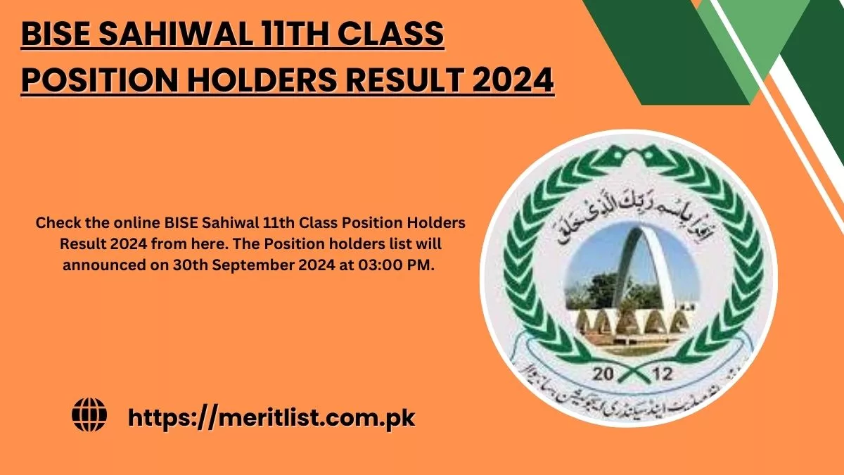BISE Sahiwal 11th Class Position Holders Result 2024