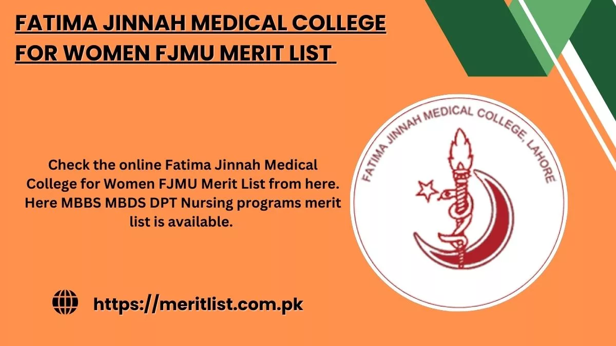 FJMU Merit List MBBS MBDS DPT Nursing