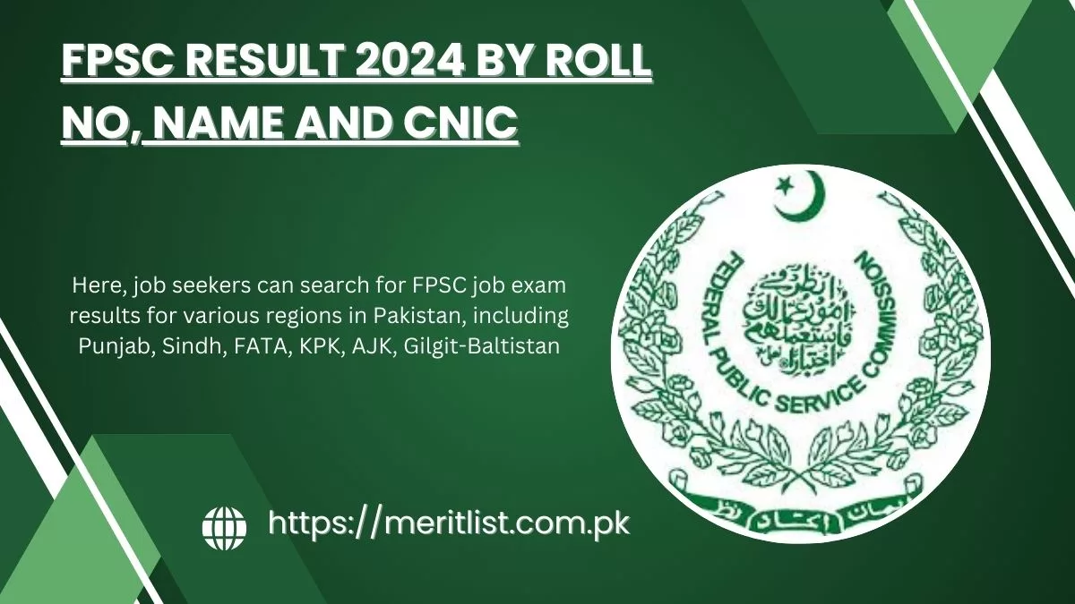 FPSC Result 2024 By Roll No, Name And CNIC