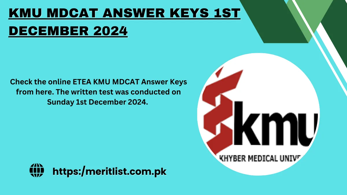 KMU MDCAT Answer Keys 1st December 2024
