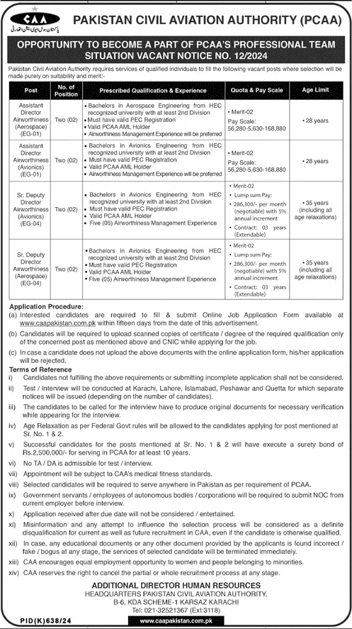 Government Jobs In Karachi Today For Director Aerospace