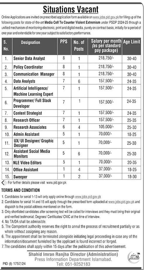 Government Jobs In Islamabad Punjab Pakistan For Data Analyst