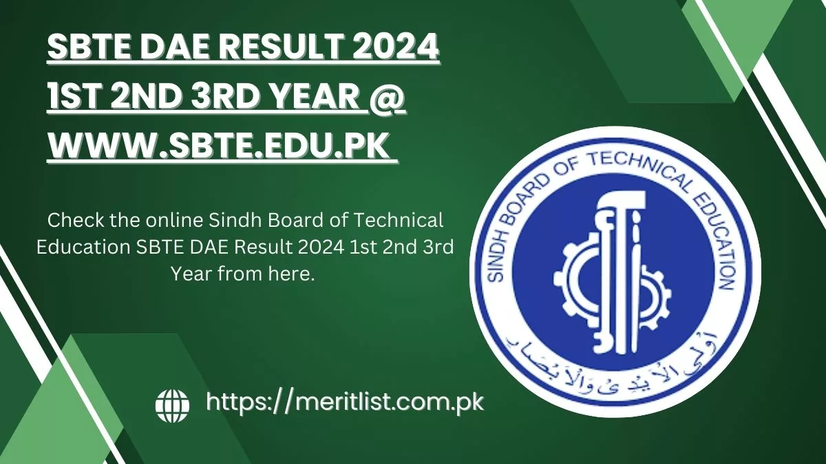 SBTE DAE Result 2024 1st 2nd 3rd Year @ www.sbte.edu.pk