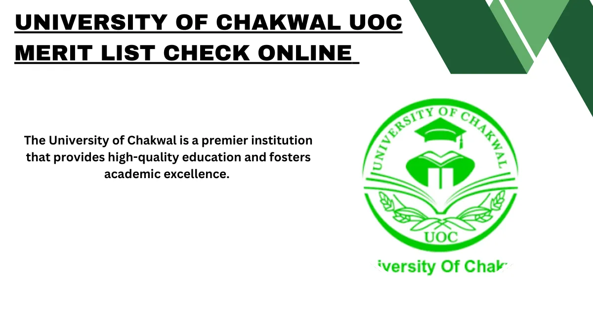 University of Chakwal UOC Merit List 2025 Check Online
