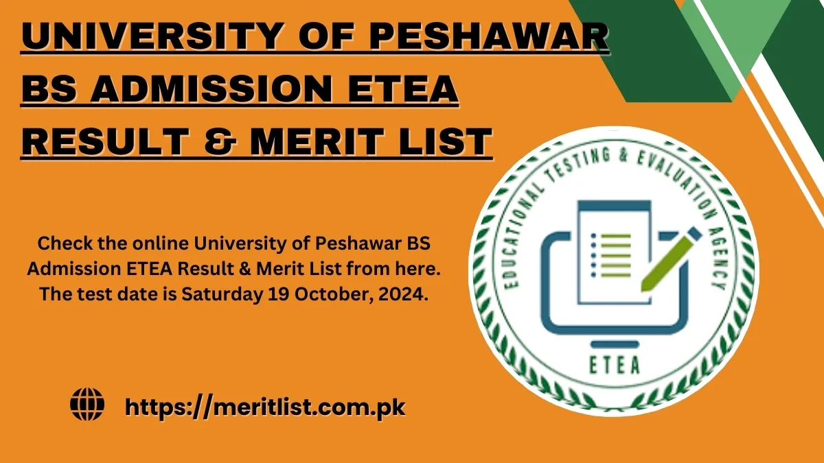 University of Peshawar BS Admission ETEA Result & Merit List