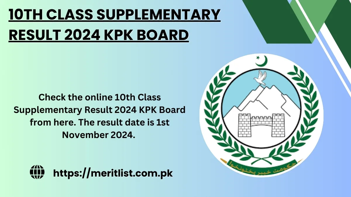 10th Class Supplementary Result 2024 KPK Board