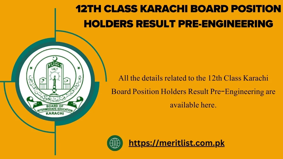 12th Class Karachi Board Position Holders Result Pre-Engineering