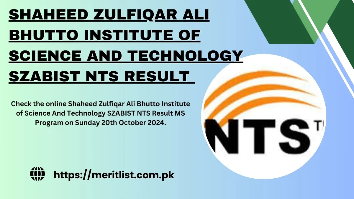 SZABIST NTS Result MS Program Sunday 20th October, 2024