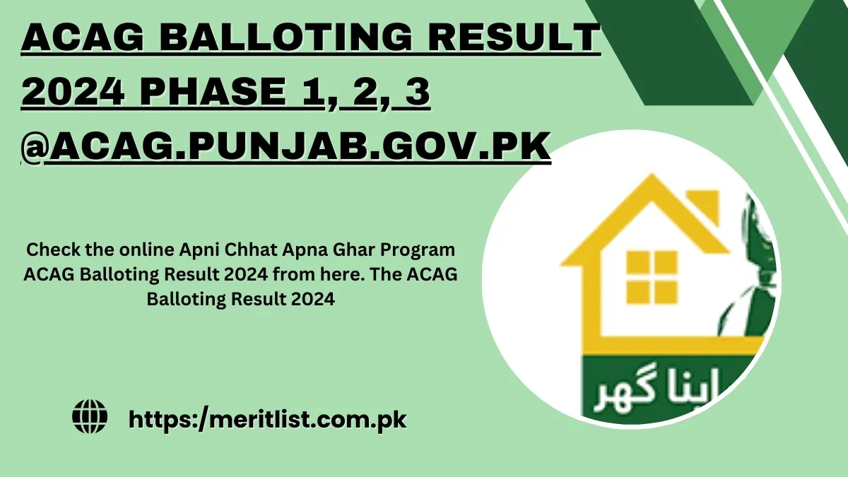 ACAG Balloting Result 2024 Phase 1, 2, 3 @acag.punjab.gov.pk