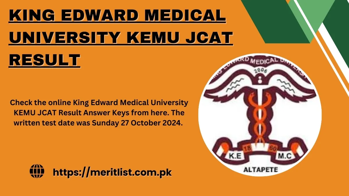 KEMU JCAT Result Answer Keys 27 October 2024