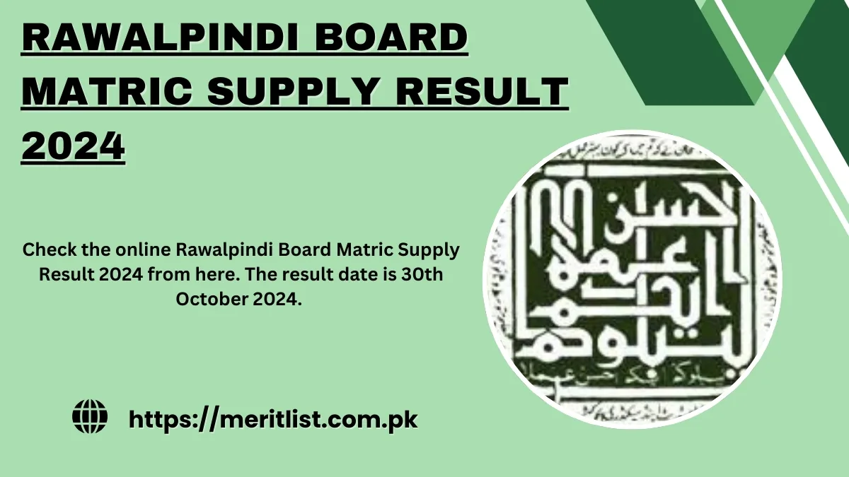 Rawalpindi Board Matric Supply Result 2024