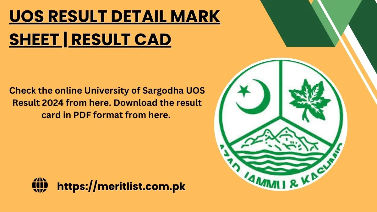 UOS Result 2024 Detail Mark Sheet | Result Card PDF
