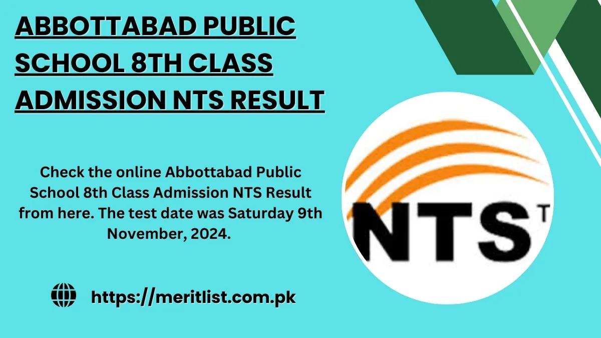 Abbottabad Public School 8th Class Admission NTS Result