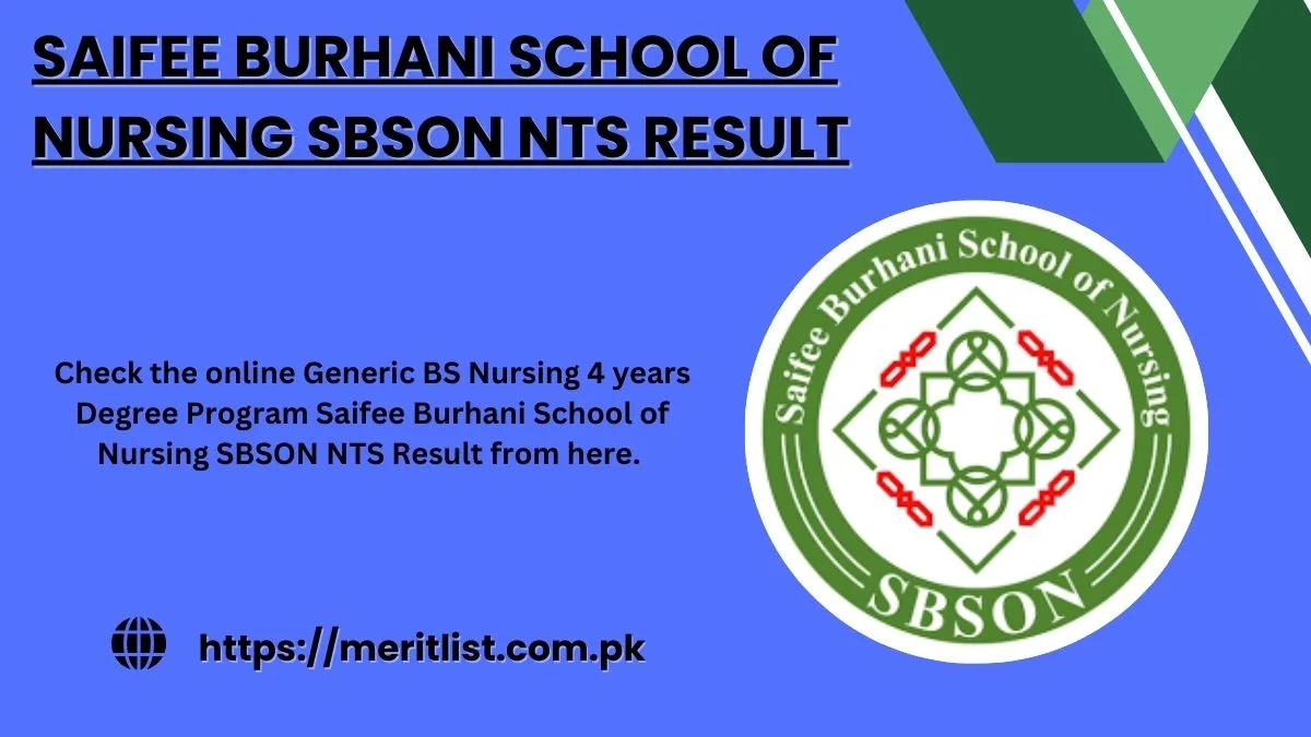 Saifee Burhani School of Nursing SBSON NTS Result