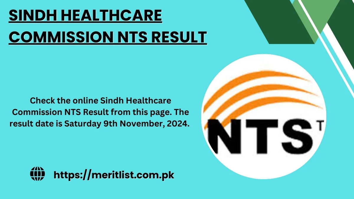 Sindh Healthcare Commission NTS Result 9th November, 2024