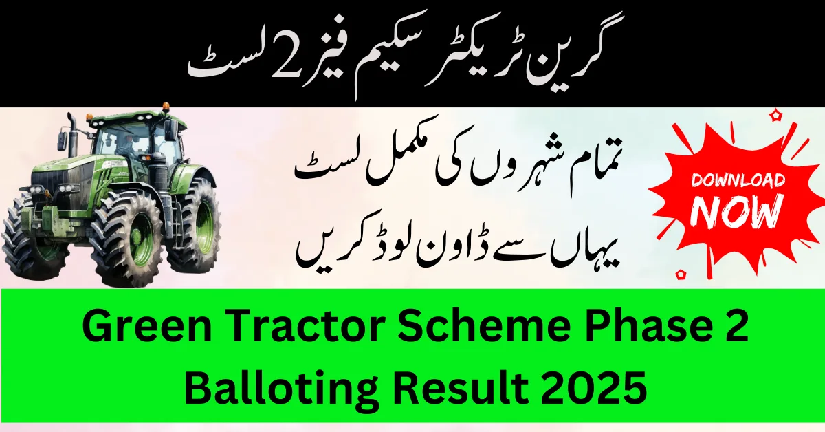 Green Tractor Scheme Draw Result 2025 Winners List Phase 2