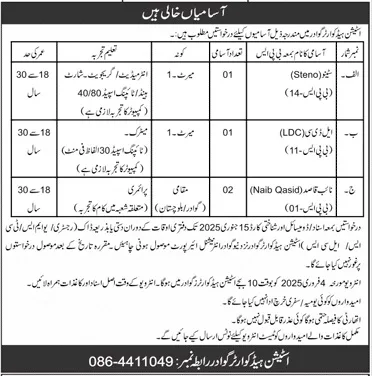 Government Jobs In Gwadar Today For Naib Qasid