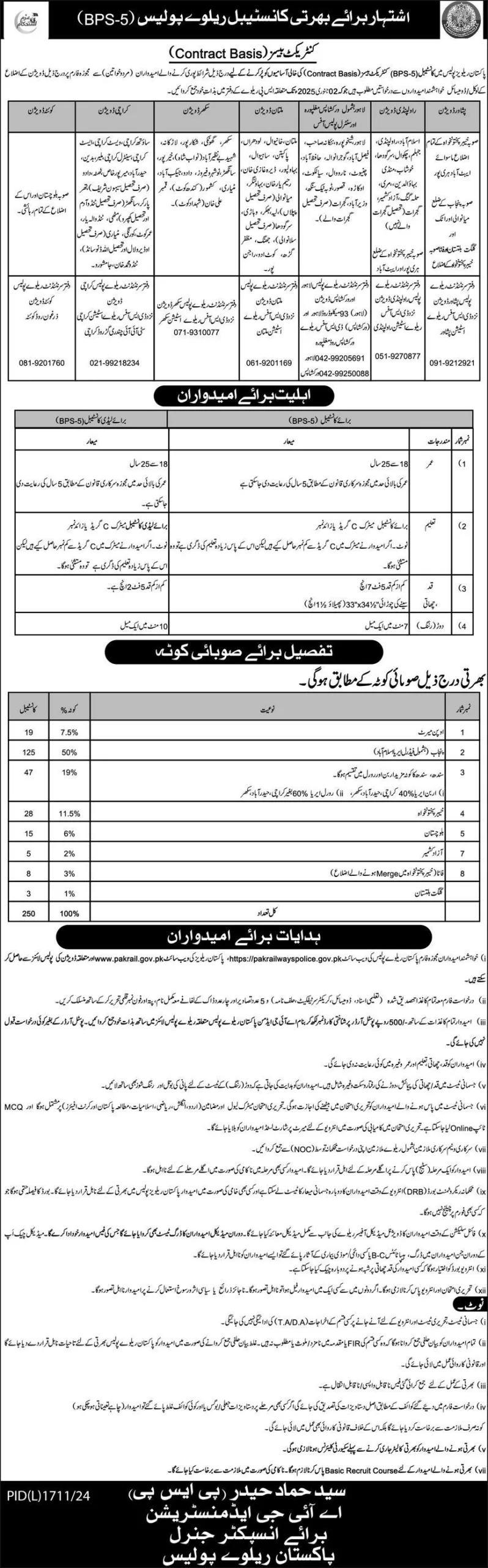 Pakistan Railways Jobs For Constable