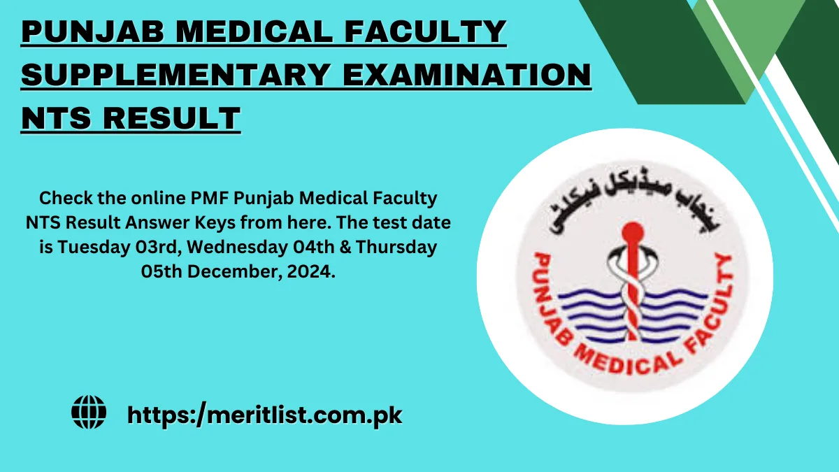 Punjab Medical Faculty NTS Result Answer Keys