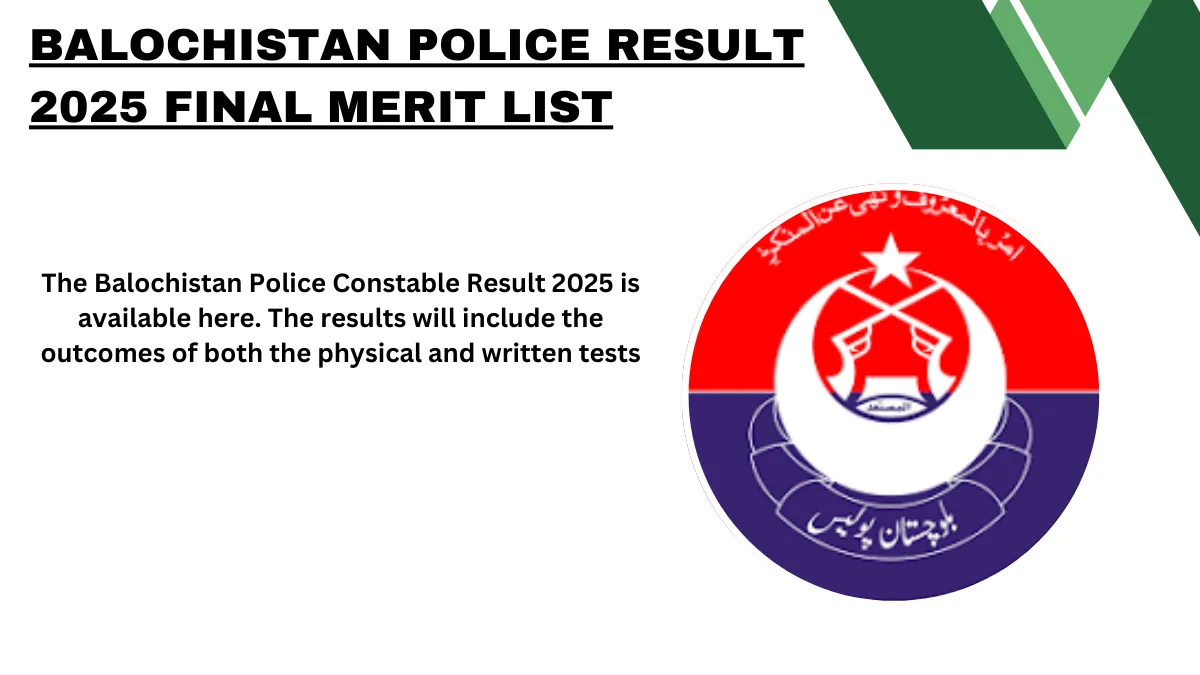Balochistan Police Result 2025 Final Merit List Constable