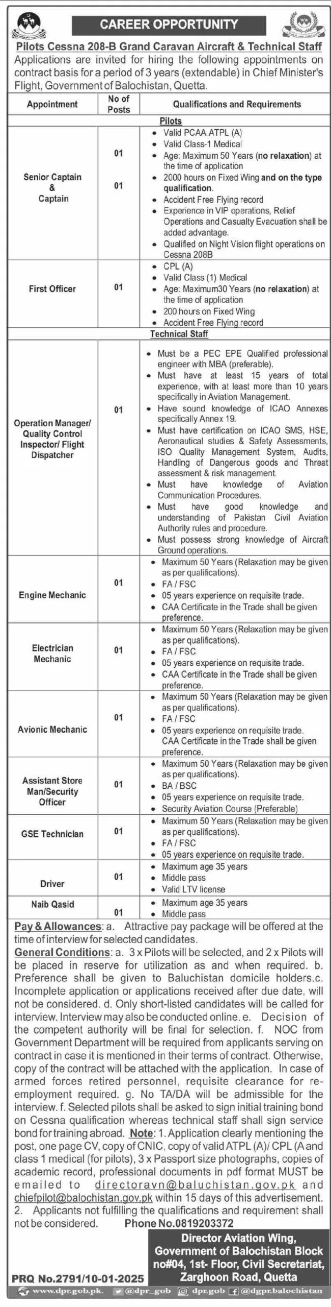 Government Jobs In Quetta Today For Dispatcher