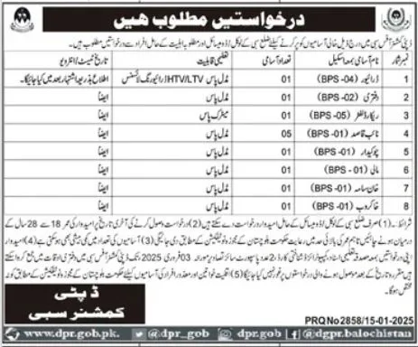 Govt Jobs In Sibi Today For Naib Qasid