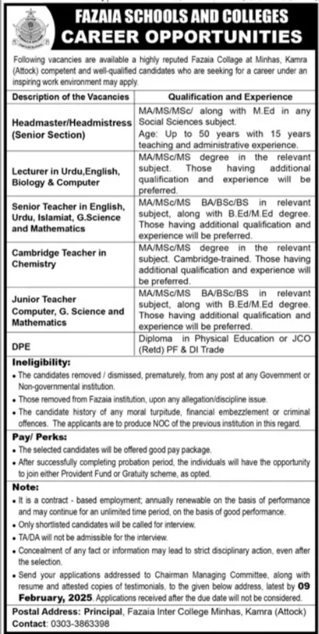 Government Jobs In Attock Today For Junior Teacher