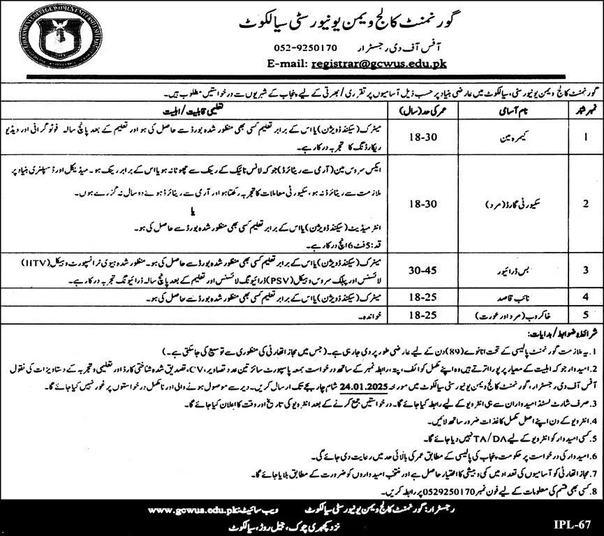 Govt Jobs In Sialkot Today For Naib Qasid