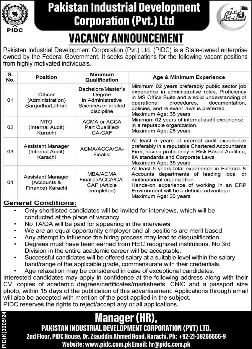 Govt Jobs In Karachi Today For Manager Finance