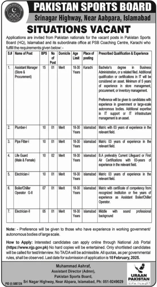 Government Jobs in Hassan Abdal Today For Assistant Manager