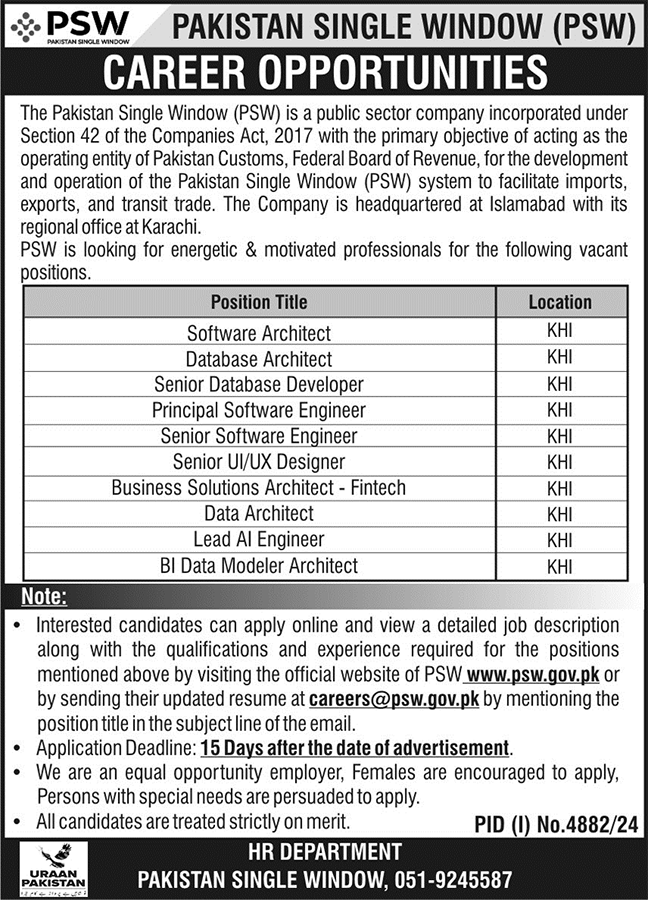 Govt Jobs In Karachi Today For Data Architect